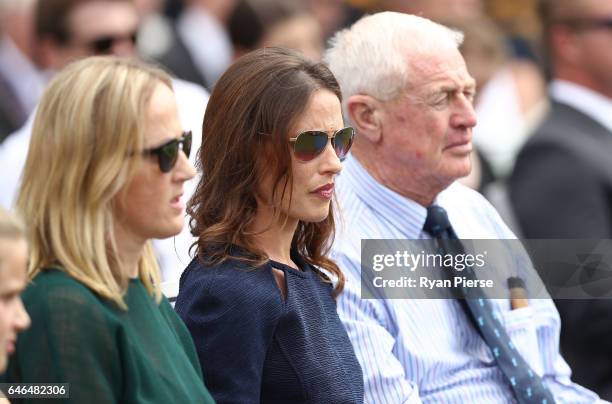 Sarah Vickerman, the widow of Dan Vickerman arrives for the Public Memorial for former Australian Rugby Union player Dan Vickerman at Sydney...