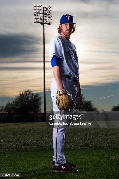 Texas Rangers pitcher Adam Loewen poses for a photo during the Texas Rangers photo day on Feb. 22, 2017 at Surprise Stadium in Surprise Ariz.