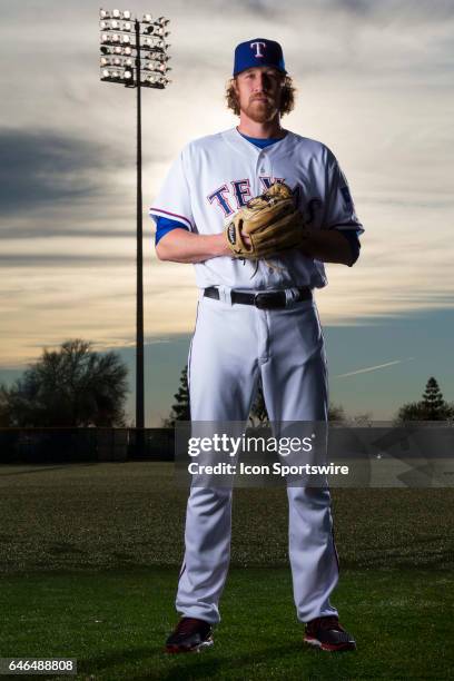 Texas Rangers pitcher Adam Loewen poses for a photo during the Texas Rangers photo day on Feb. 22, 2017 at Surprise Stadium in Surprise Ariz.