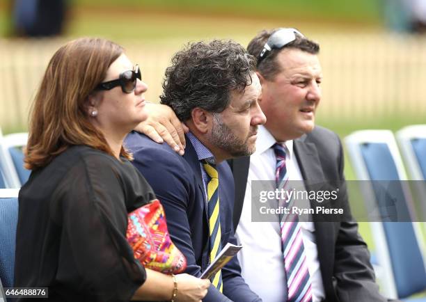 Former Australian Rugby Union player Brendan Cannon arrives at the Public Memorial for former Australian Rugby Union player Dan Vickerman at Sydney...