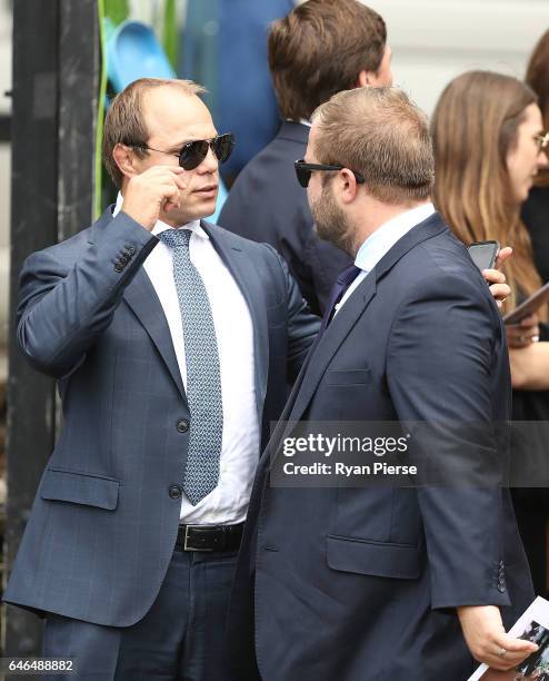 Former Australian Rugby Union players Phil Waugh and Benn Robinson arrive for the Public Memorial for former Australian Rugby Union player Dan...