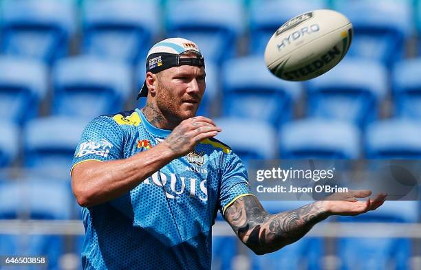 Chris Mcqueen during a Gold Coast Titans NRL training session at CBus Super Stadium on March 1, 2017 in Gold Coast, Australia.