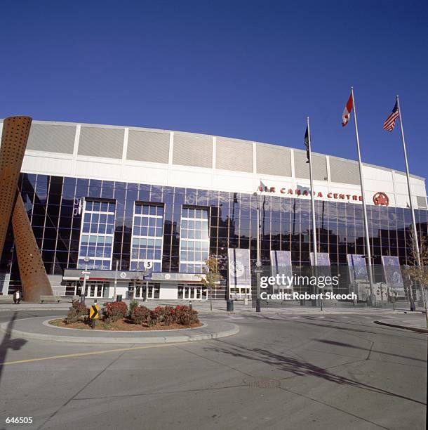 General exterior view of the Air Canada Centre in Toronto, Canada during the game between the Toronto Raptors and the Detroit Pistons. The Pistons...