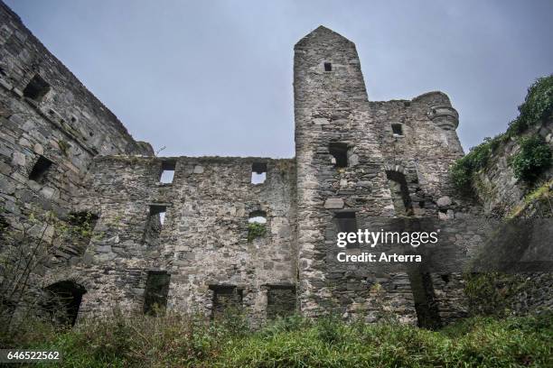 Castle Tioram on the tidal island Eilean Tioram in Loch Moidart, Lochaber, Scottish Highlands, Scotland.