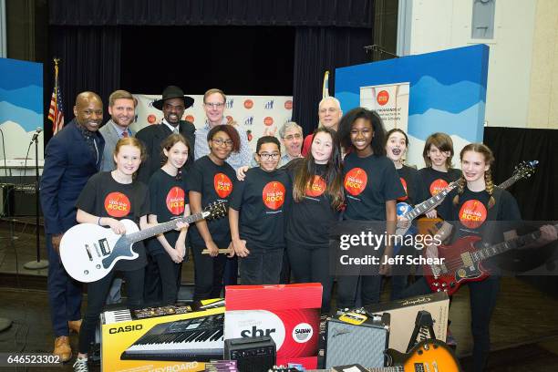 Students, Evan Plummer Jeff Waraksa, Nick Colionne, Dick Hoffman, David Wish, and guest attend Chicago Public School Announces Music Program...