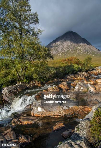 The Scottish mountain Buachaille Etive Mor in Glen Etive in the Highlands of Scotland, UK.