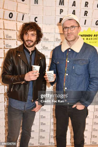 Anthony Dacci and Loic Prigent attend the "Entendu Au Bon Marche" : Loic Prigent Book Launch Cocktail Fest Noz at Bon Marche on February 28, 2017 in...