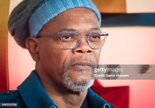 Samuel L. Jackson attend the European premiere Of "Kong: Skull Island" on February 28, 2017 in London, United Kingdom.