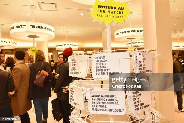 General view of atmosphere during the "Entendu Au Bon Marche" : Loic Prigent Book Launch Cocktail Fest Noz at Bon Marche on February 28, 2017 in...
