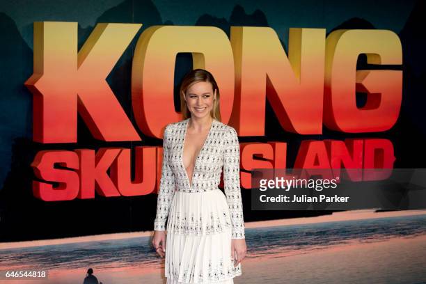 Brie Larson attends the European premiere of 'Kong: Skull Island' at the Cineworld Empire Leicester Square on February 28, 2017 in London, United...