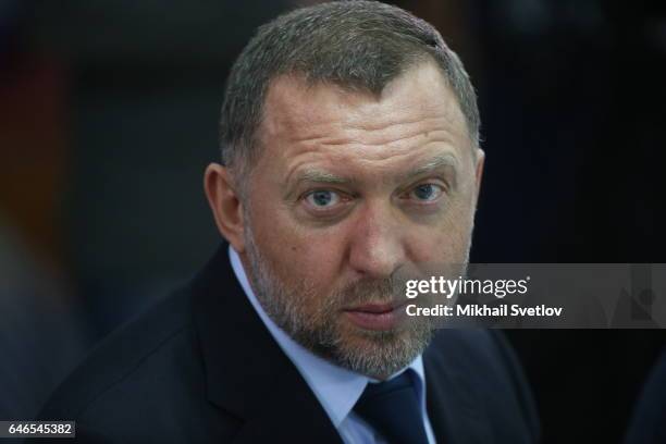 Russian billionaire and businessman Oleg Deripaska attends the meeting on sport development in the region on March 1, 2017 Krasnoyarsk, Russia. Putin...