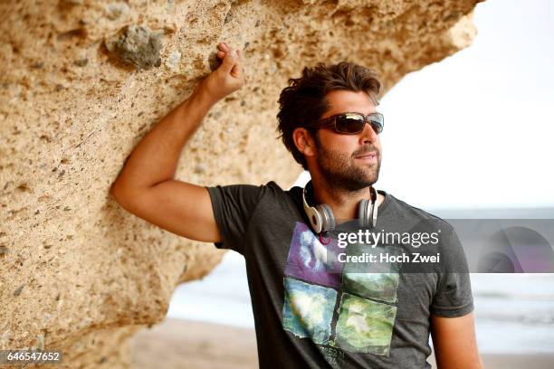 Photoshoot with Vincent Langer for MAUI JIM sunglasses, location: El Medano auf Teneriffa, Tenerife, der Deutsche Meister im Windsurfen Vincent...