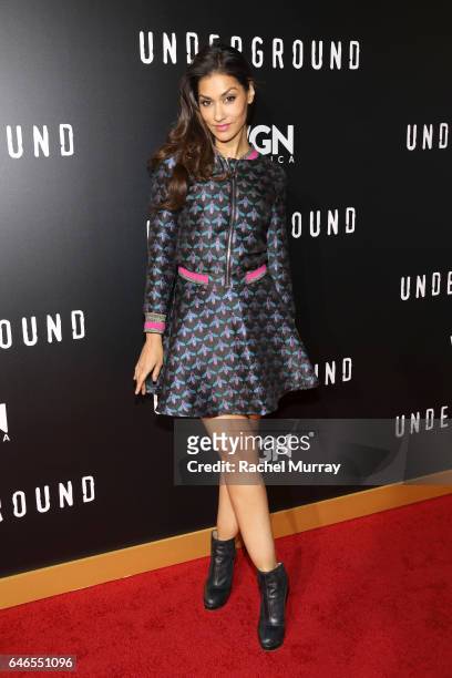 Actor Janina Gavankar attends WGN America's "Underground" Season Two Premiere Screening at Regency Village Theatre on March 1, 2017 in Westwood,...