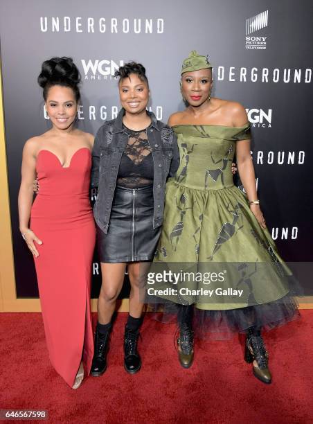 Actress Amirah Vann, executive producer/co-creator Misha Green and actor Aisha Hinds attend WGN America's "Underground" Season Two Premiere Screening...