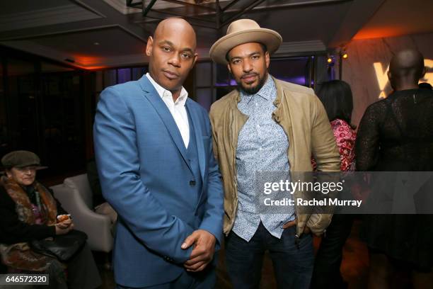 Actors Bokeem Woodbine and Laz Alonso attend the after party for WGN Americas Underground Season Two Premiere Screening at Baltaire Restaurant on...