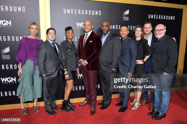 Cast of 'Underground' attend WGN America's "Underground" Season Two Premiere Screening at Regency Village Theatre on March 1, 2017 in Westwood,...