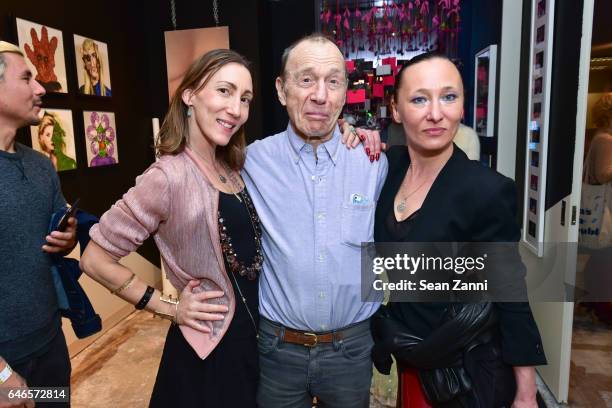 Coco Dolle, Anthony Haden-Guest and Ange attend Spring Break Art Fair 2017 Vernissage at 4 Times Square on February 28, 2017 in New York City.