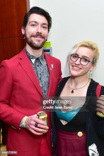 Mike Reda and Alexandria Deters attend Spring Break Art Fair 2017 Vernissage at 4 Times Square on February 28, 2017 in New York City.