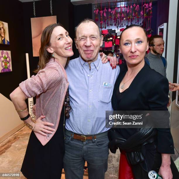 Coco Dolle, Anthony Haden-Guest and Ange attend Spring Break Art Fair 2017 Vernissage at 4 Times Square on February 28, 2017 in New York City.