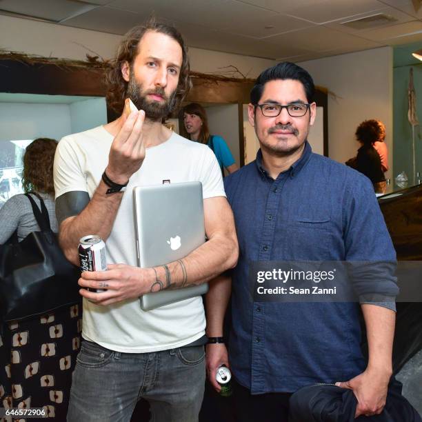 Michael Zelehoski and Karlos Carcamo attend Spring Break Art Fair 2017 Vernissage at 4 Times Square on February 28, 2017 in New York City.