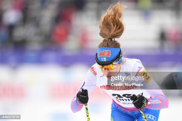 Laura Mononen from Finland during Ladies cross-country 10.0km Individual Classic final, at FIS Nordic World Ski Championship 2017 in Lahti. On...