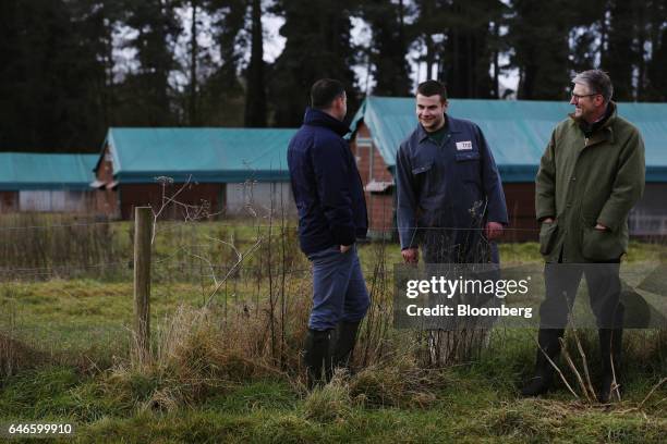 Mark Gorton, joint managing director of Traditional Norfolk Poultry Ltd. , speaks with Gregory Migut, area manager at Traditional Norfolk Poultry...