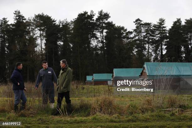 Mark Gorton, joint managing director of Traditional Norfolk Poultry Ltd. , speaks with Gregory Migut, area manager at Traditional Norfolk Poultry...