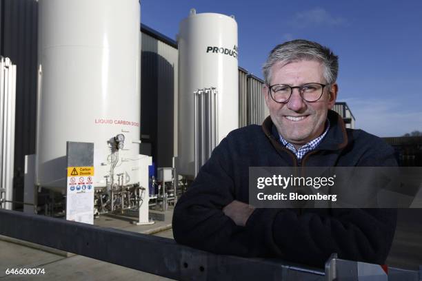 Mark Gorton, joint managing director of Traditional Norfolk Poultry Ltd. , poses for a photograph outside the company's poultry processing plant in...