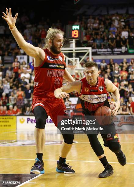 Rotnei Clarke of the Hawks in action during game two of the NBL Grand Final series between the Perth Wildcats and the Illawarra Hawks at WIN...