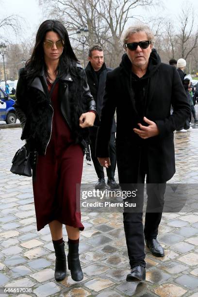 Renzo Rosso and his wife Alessia arrive at the Maison Margiela show as part of the Paris Fashion Week Womenswear Fall/Winter 2017/2018 on March 1,...