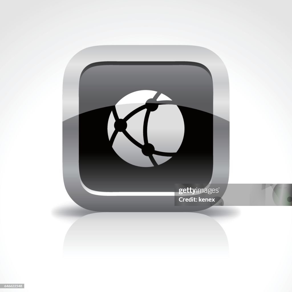 Global Communication Glossy Button Icon