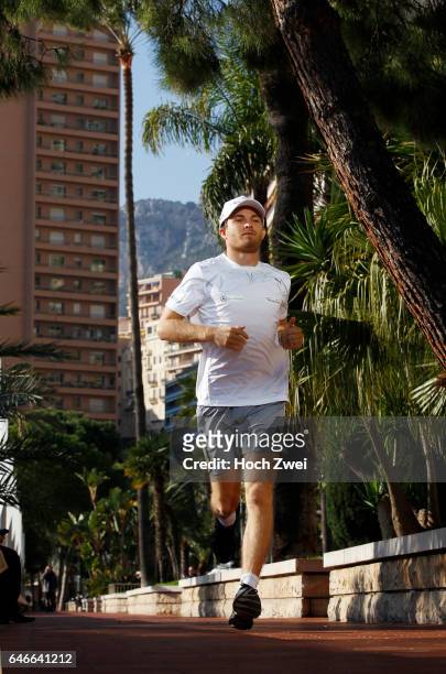Formel 1, Fotoshooting Mercedes GP-Fahrer Nico Rosberg, Monaco, Nico Rosberg beim Triathlon-Fitnesstraining, Laufen