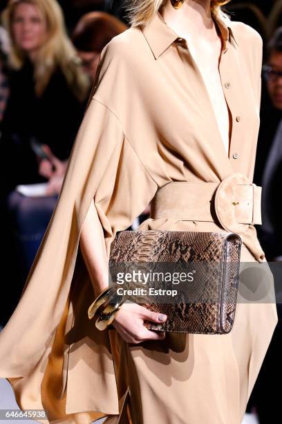 Bag detail at the Michael Kors show during the New York Fashion Week February 2017 collections on February 15, 2017 in New York City.