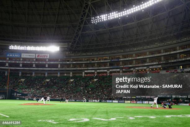 Pitcher Ayumu Ishikawa of Japan throws in the bottom of the sixth inning during the SAMURAI JAPAN Send-off Friendly Match between CPBL Selected Team...
