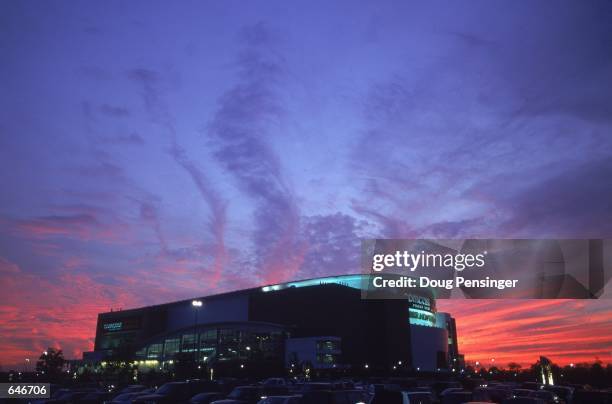 General view of the exterior of the First Union Center in Philadelphia, Pennsylvaina during the game between the New York Rangers and the...