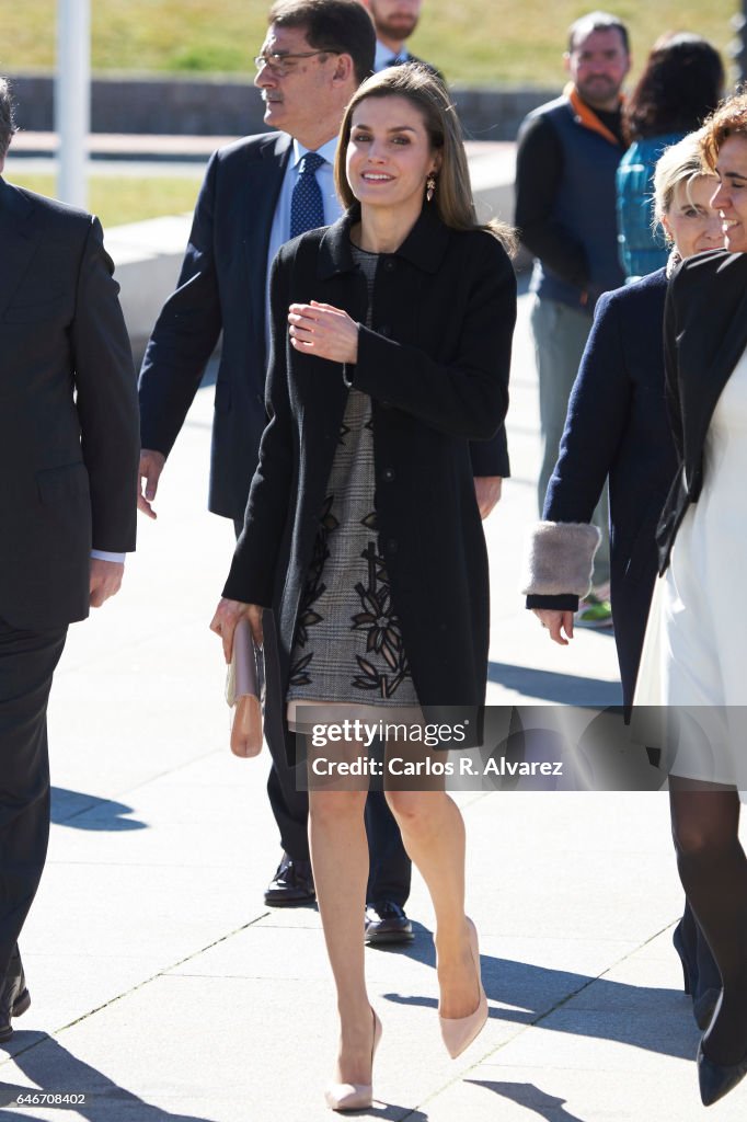 Queen Letizia Of Spain Attends An International Congress in Avila