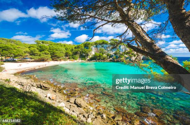 macarella - macarelleta beach, menorca - menorca stockfoto's en -beelden
