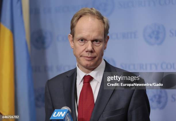 Ambassador Matthew Rycroft, Permanent Representative of the United Kingdom to the UN, after the Russian Security Council veto on the Syrian Chemical...
