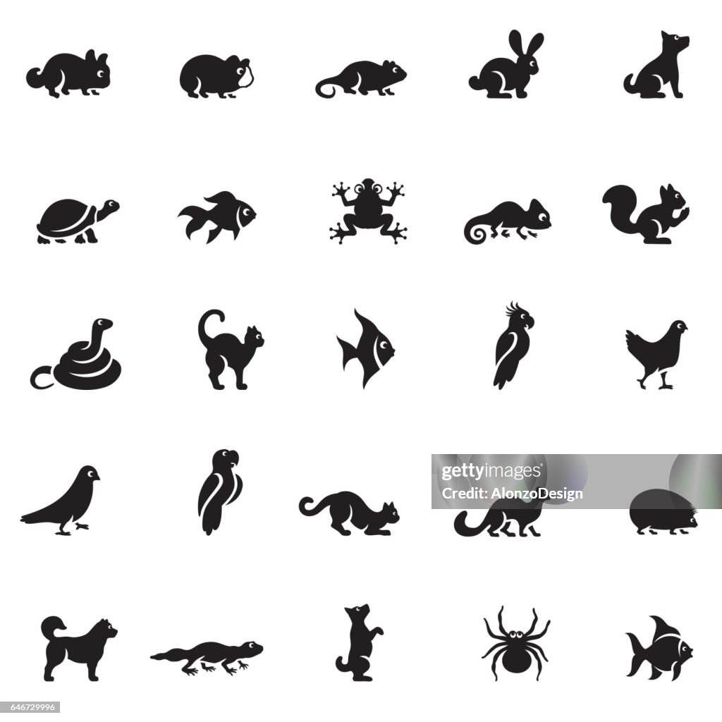 Animaux de compagnie Icon Set