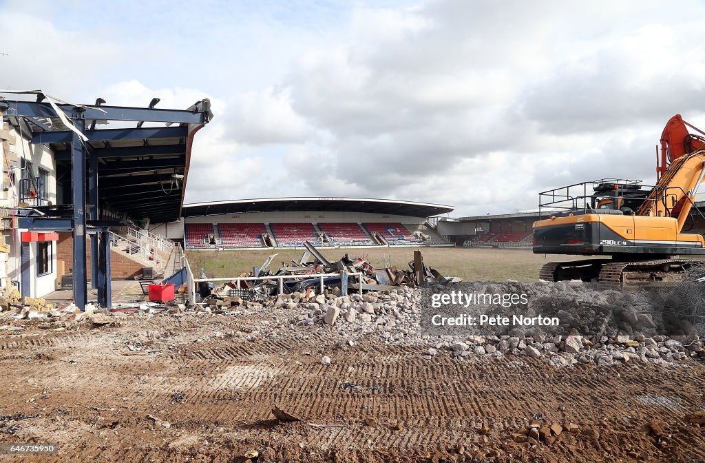 Rushden and Diamonds Former Ground Nene Park is Pulled Down