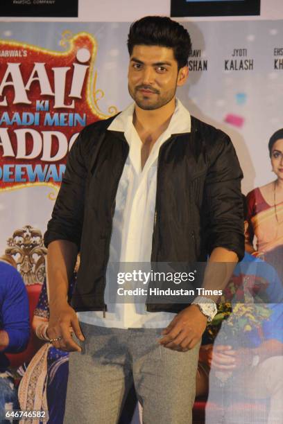 Bollywood actor Gurmeet Choudhary during a trailer launch of movie 'Laali Ki Shaadi Mein Laddoo Deewana' at Cinepolis, Andheri, on February 27, 2017...