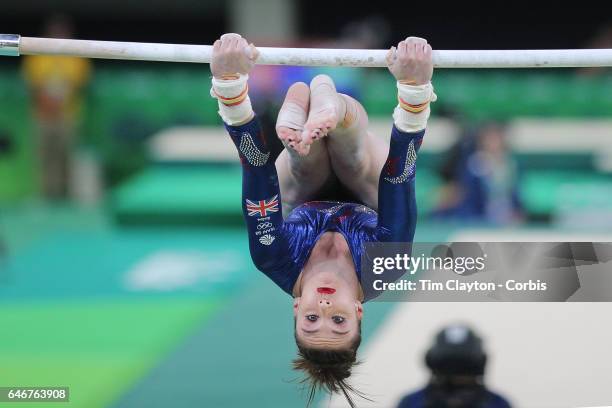 Gymnastics - Olympics: Day 2 Ruby Harrold of Great Britain performing her routine on the Uneven Bars during the Artistic Gymnastics Women's Team...