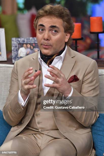 Cristian Castro is seen on the set of 'Despierta America' at Univision Studios on March 1, 2017 in Miami, Florida.