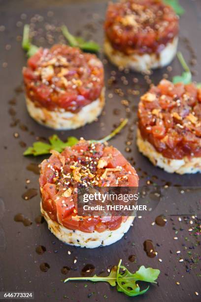 tuna tartar - dental calculus stock pictures, royalty-free photos & images