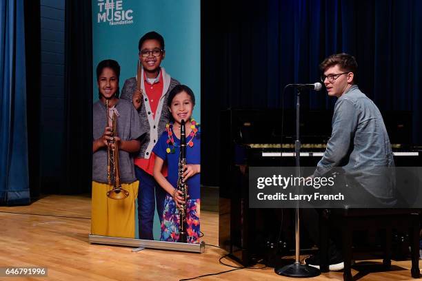 Kevin Garrett, VH1 sponsorship featured artist speaks to Kelly Miller Middle School music students about songwriting and performing on March 1, 2017...