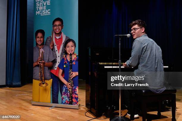 Kevin Garrett, VH1 sponsorship featured artist speaks to Kelly Miller Middle School music students about songwriting and performing on March 1, 2017...