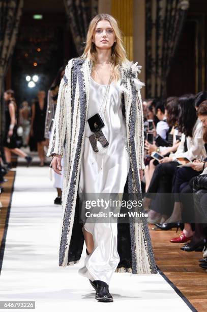 Lily Donaldson walks the runway during the Lanvin show as part of the Paris Fashion Week Womenswear Fall/Winter 2017/2018 on March 1, 2017 in Paris,...