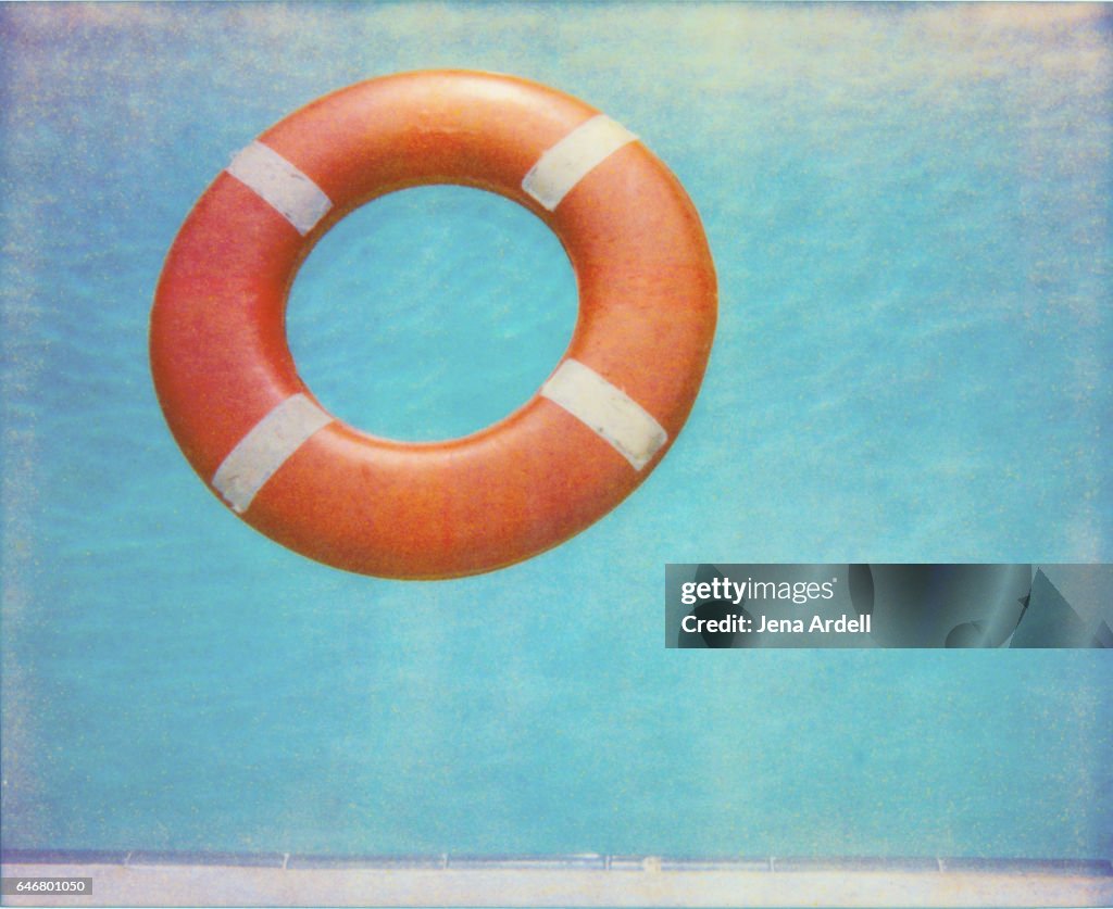 Floating Protection Device Life Saving Device Floating In Swimming Pool High-Res Stock Photo ...