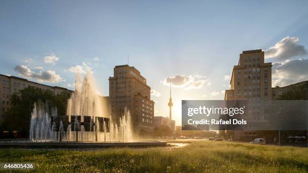 strausberger platz - urban view of berlin - europa stock pictures, royalty-free photos & images