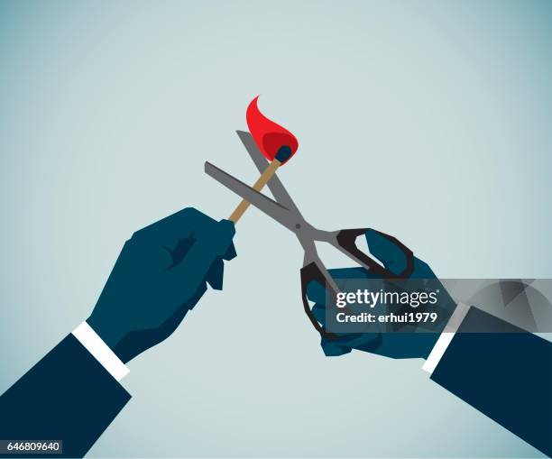 fire protection - hand scissors isolated stock illustrations